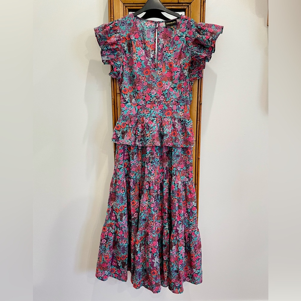 💋 Sugarlips Liberty Ciara floral print ruffle cotton dress XS